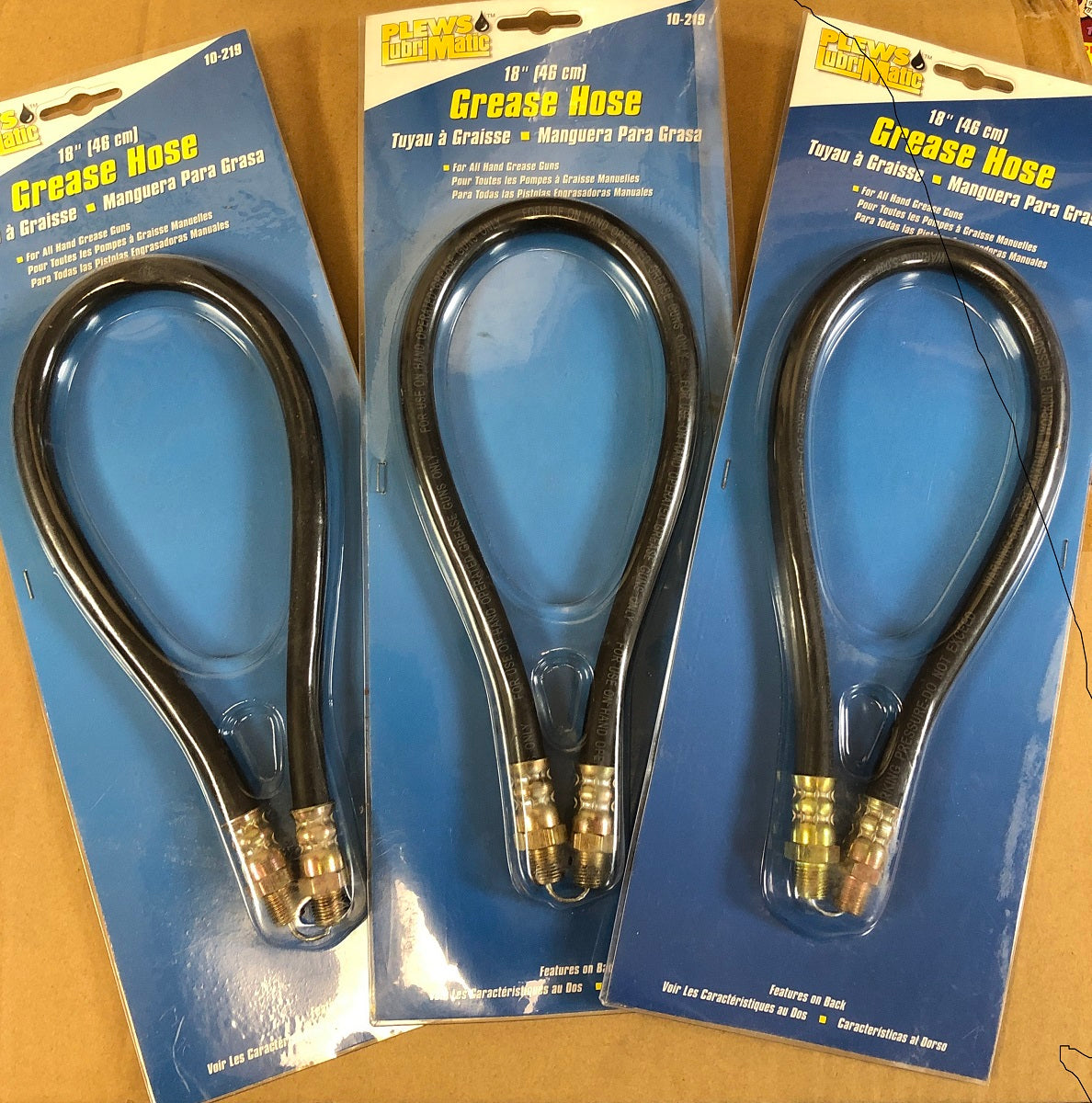 3 Pack Plews 10-219 Lubrimatic 18" Flexible Standard Grease Gun Hoses