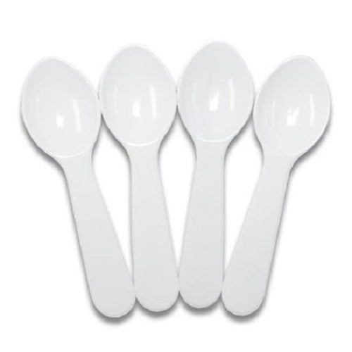 500 3" White Plastic Disposable Taster Spoons