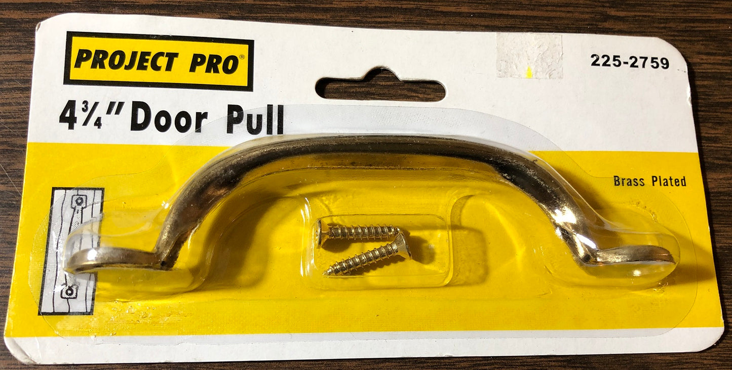 Project Pro 4 3/4" Door Pull Brass Plated with Screws