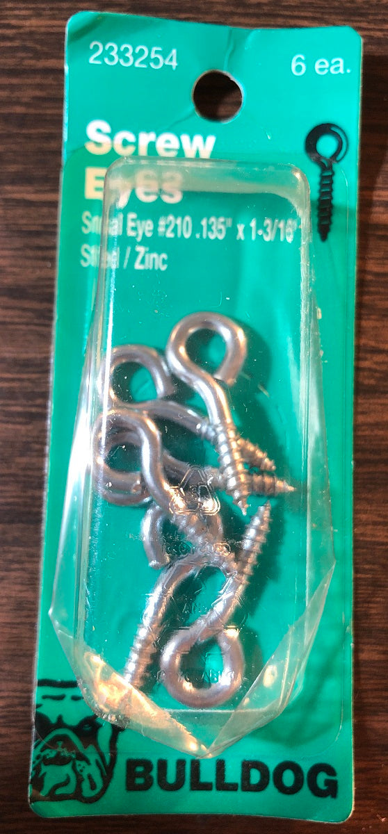 Bulldog Hardware Small Eye Screw Eyes #210 .135" (pack of 6)