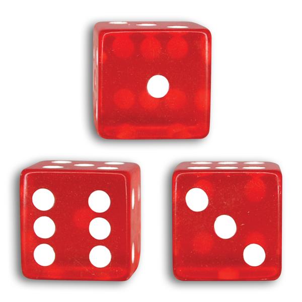 Transparent Red Dice (one dozen)
