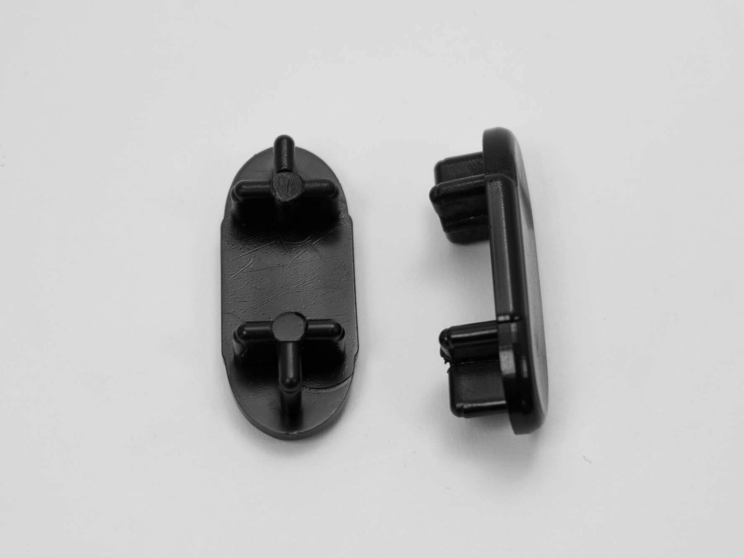 4 Racetrack Shaped Insert Glides - 2-1/8" x 7/8" O.D. for Patio Tubes/Legs