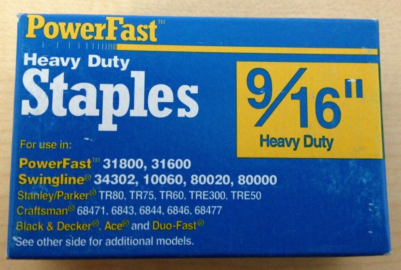Powerfast 9/16" Heavy Duty Staples 36810 (1000 Count Box)