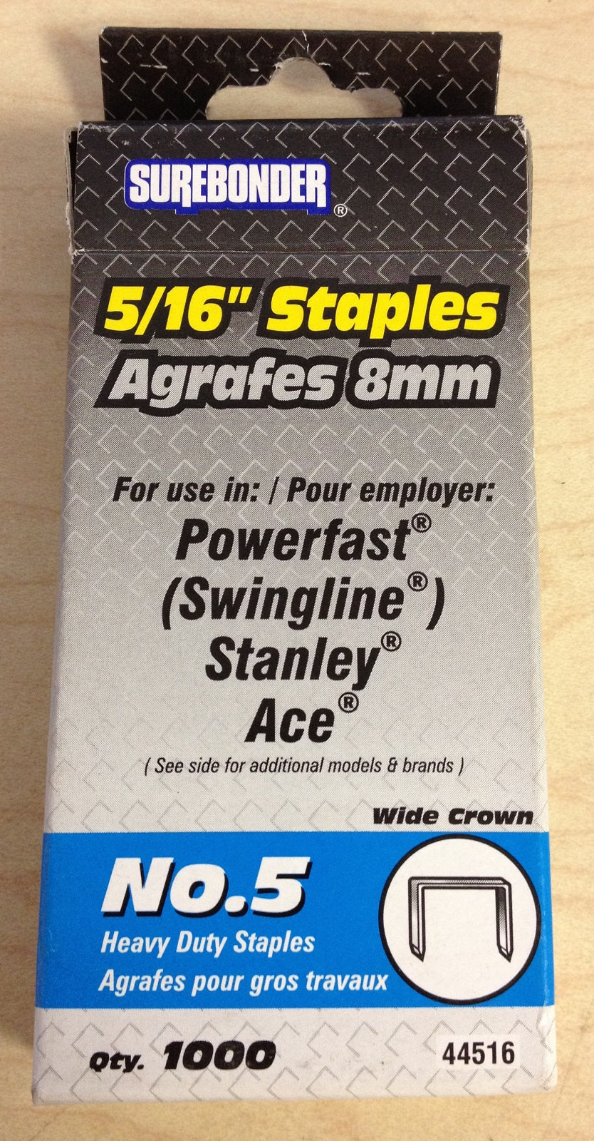 Surebonder 5/16" #5 Heavy Duty Staples (Wide Crown) (1000 ct)