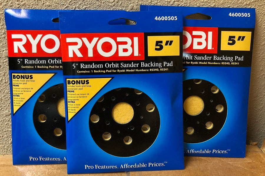 Ryobi 5" Random Orbit Sander Backing Pads 4600505 (set of 3)