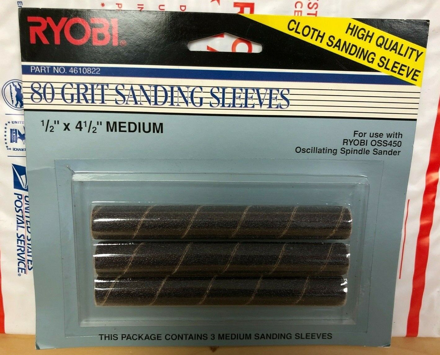 Ryobi OSS450 Oscillating Spindle 80 Grit Sanding Sleeves - 1/2" x 4.5" Medium