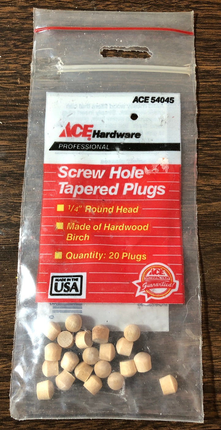 20 Pack Screw Hole Tapered 1/4" Round Head Plugs