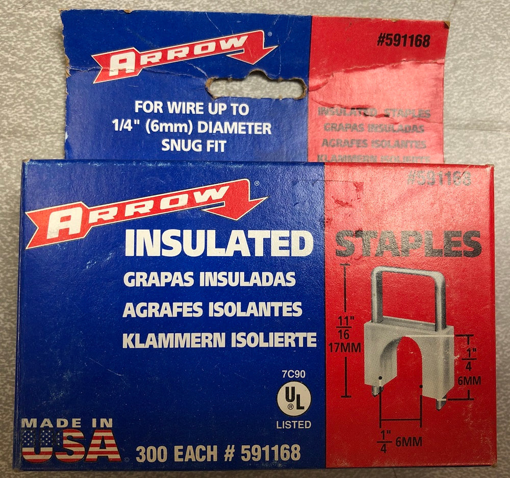 NOS Arrow #591168 Insulated Cable White Staples (300 ct)