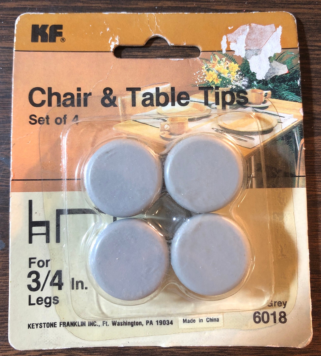 KF Table/Chair Leg Tips Vinyl Gray Round 3/4"