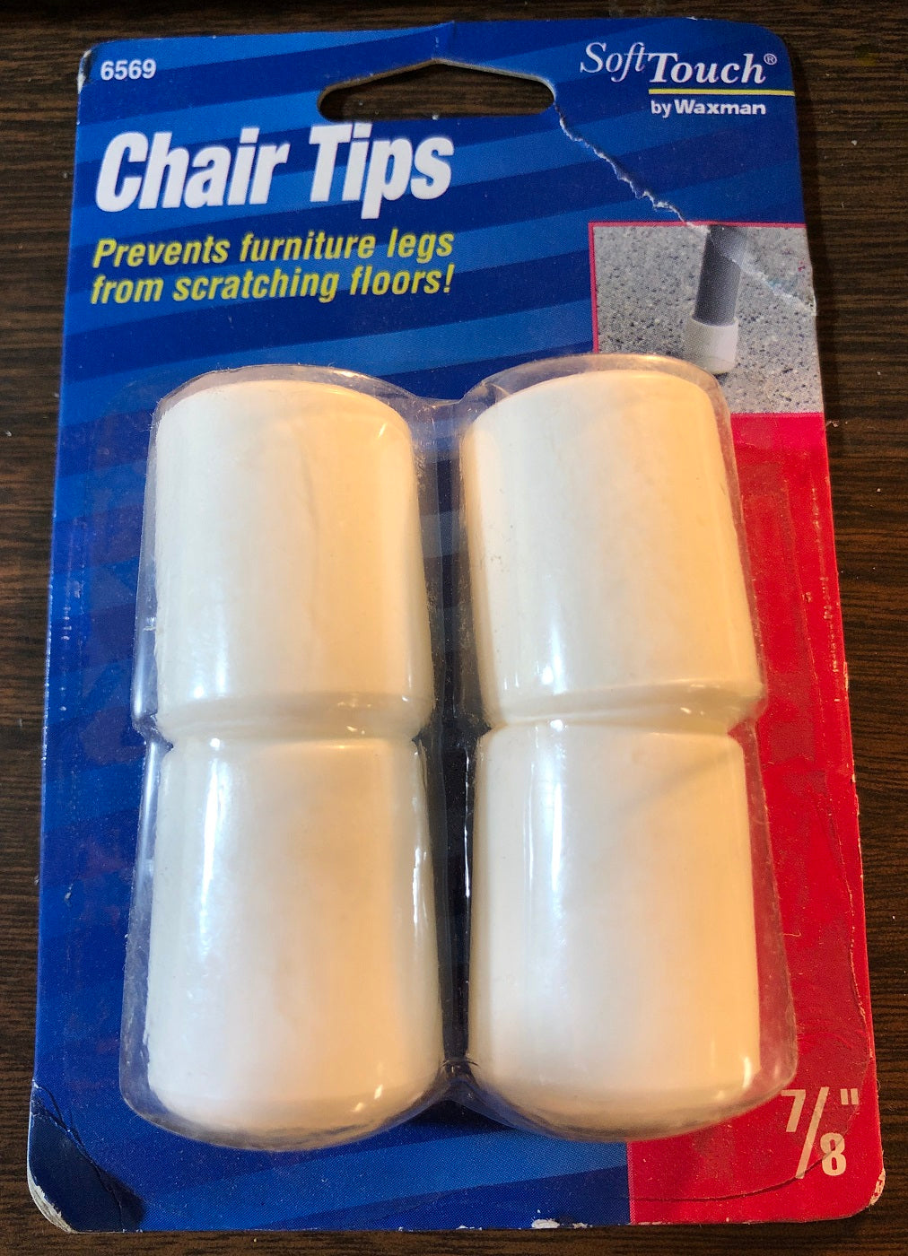 SoftTouch 4656995N Table/Chair Leg Tips Vinyl White Round 7/8"