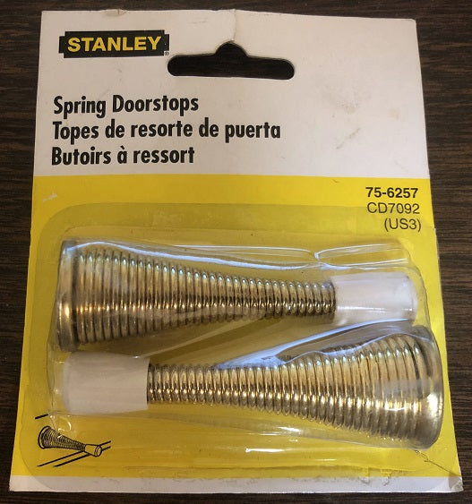 Stanley Spring Doorstops Bright Brass 3 Inch (set of 2)
