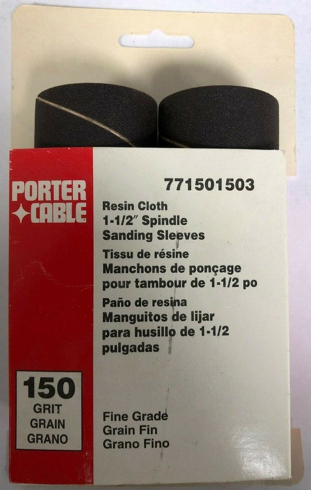 Porter Cable 1.5" x 4.5" 150 Grit Spindle Resin Cloth Sanding Sleeve (2 pk)
