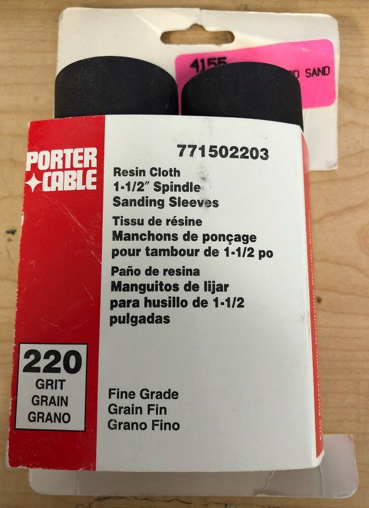 Porter Cable 1.5" x 4.5" 220 Grit Spindle Resin Cloth Sanding Sleeve (2 pk)
