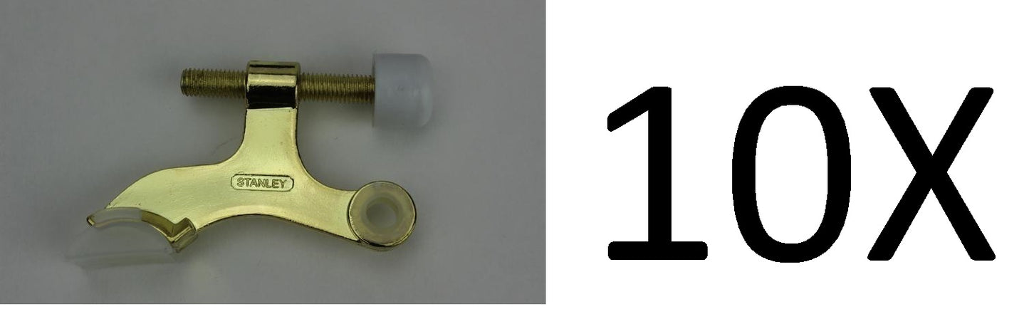 10X Stanley 81-9110 (SP7090) Hinge Pin Doorstops Bright Brass