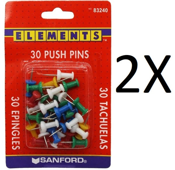60 Count Colorful Push Pins