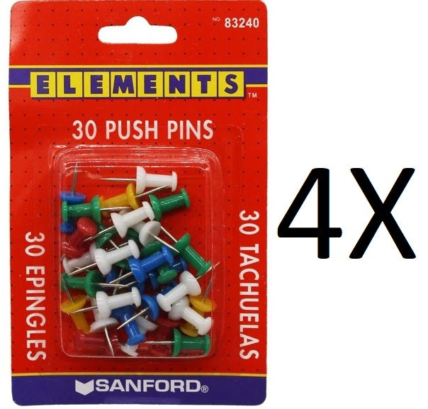120 Count Colorful Push Pins