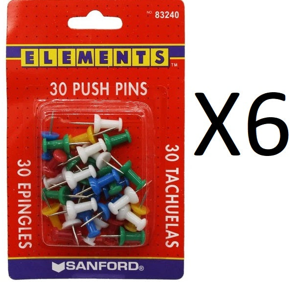 180 Count Colorful Push Pins