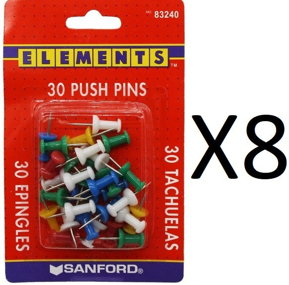 240 Count Colorful Push Pins