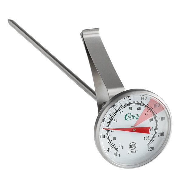 8" Hot Beverage/Milk Frothing Thermometer - 30 to 220 Degrees Fahrenheit