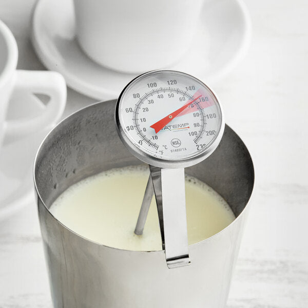 8" Hot Beverage/Milk Frothing Thermometer - 0 to 220 Degrees Fahrenheit