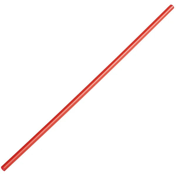 500 8" Red Unwrapped Slim Collins Straws