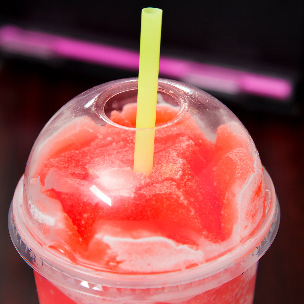 8" Super Jumbo Neon Unwrapped Spoon Straws (400 ct box)