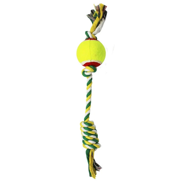 Doggie Rope Pull Tug Toy Tennis Ball