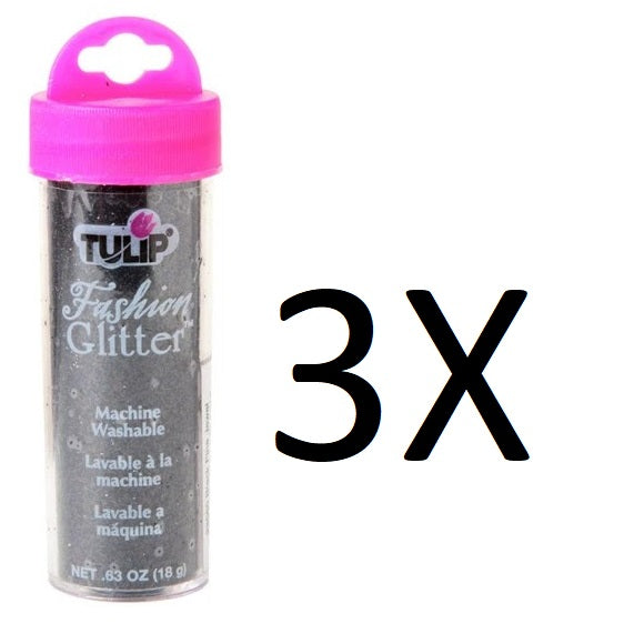 3-Pack Tulip Black Fabric Glitter 0.63 oz.