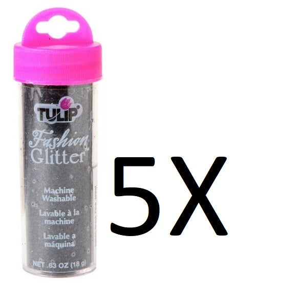 5-Pack Tulip Black Fabric Glitter 0.63 oz.