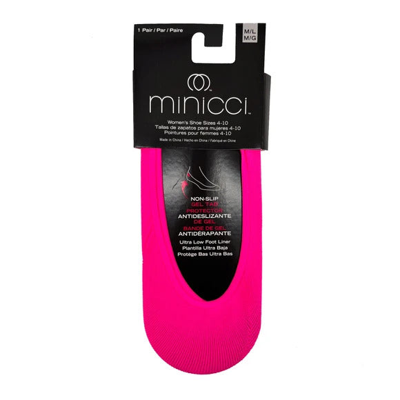 Minicci 1 Pack Neon Pink Liner Socks Size M/L 4-10