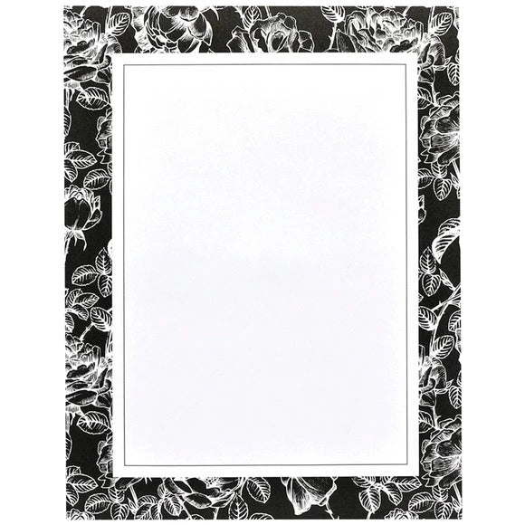 Gartner Studios 40 Count 8.5" x 11" Black and White Border Stationery Paper