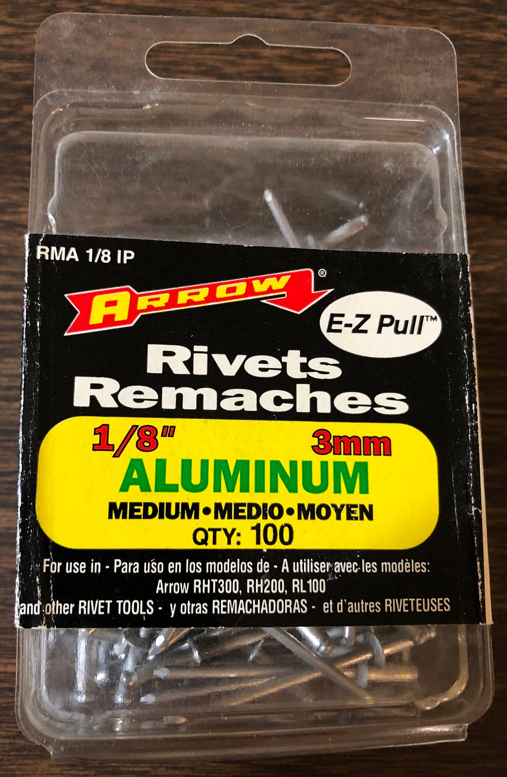 Arrow Fastener RMA 1/8 IP Medium Aluminum 1/8-Inch (3mm) Rivets (100-Pack)