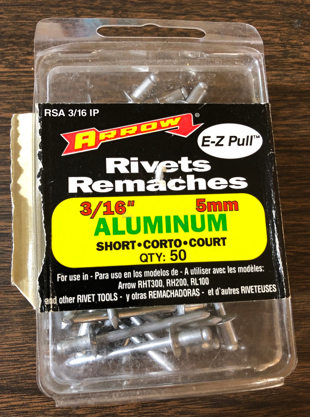 Arrow Fastener RSA 3/16 Short Aluminum 3/16-Inch (5mm) Rivets (50-Pack)