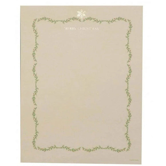 Holly Border Merry Christmas 40 Count Stationery Paper