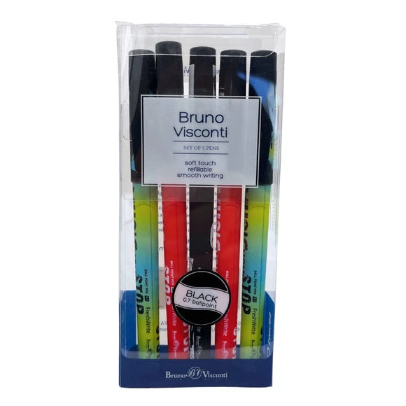 Bruno Visconti 5 Pack 0.7mm Ballpoint Pens
