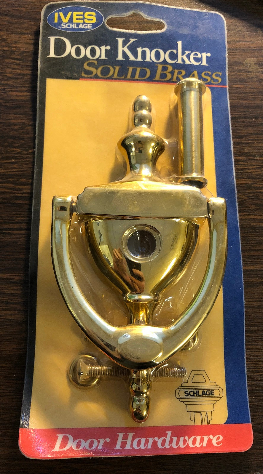 Ives Solid Brass Door Knocker with Viewer
