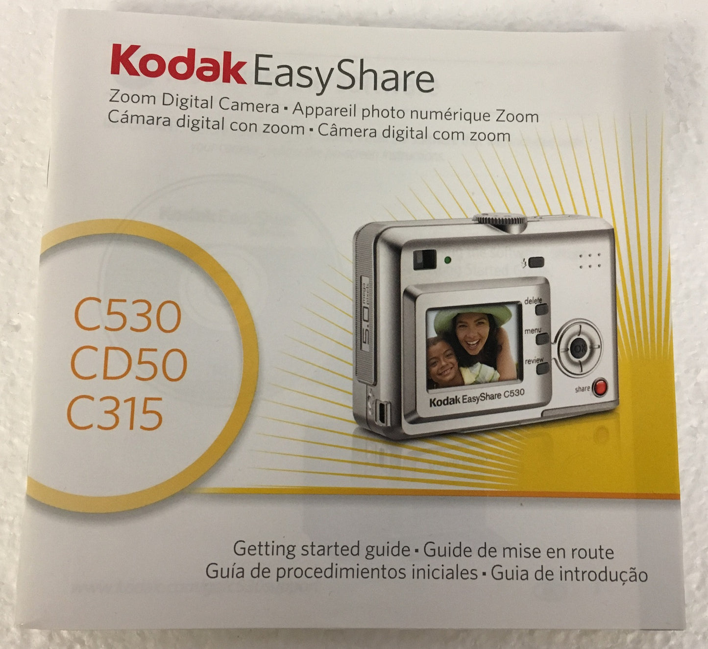 Kodak C530 CD50 C315 Digital Camera Manual/User's Guide