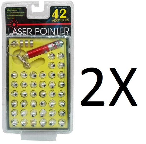 42-Head Keychain Laser Pointer Kit Batteries Included (set of 2)