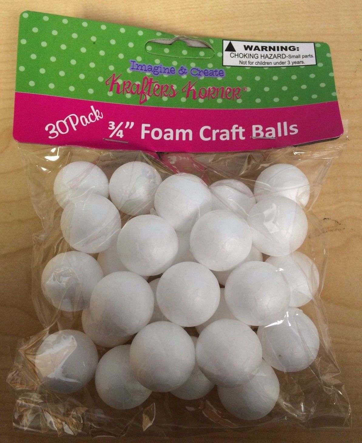 30 Pack 3/4" Foam Craft Balls