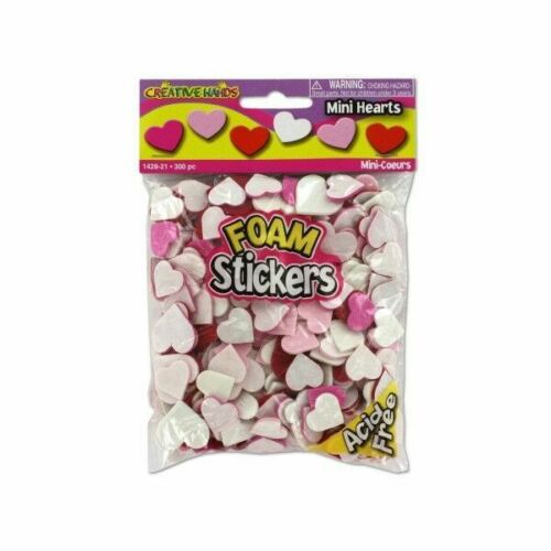 300 Mini Heart Foam Stickers