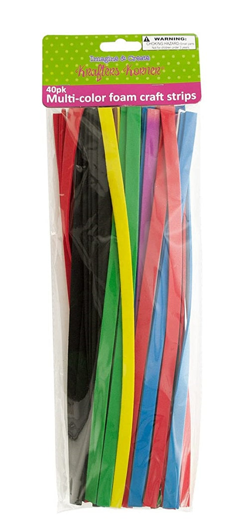 40 Pack Multi-Color Foam Craft Strips