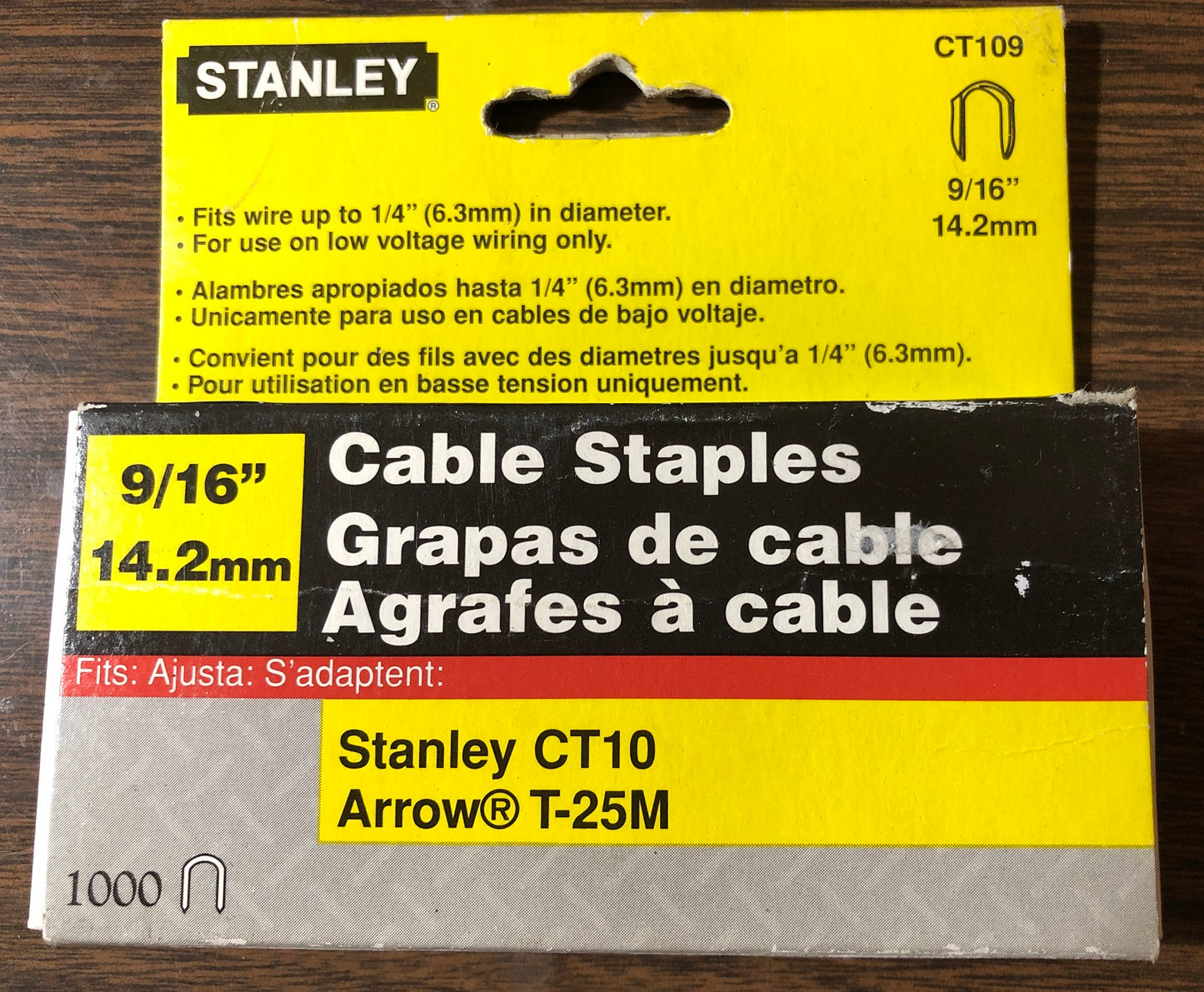 Stanley CT109 9/16" Cable Staples (1000 ct Pack)