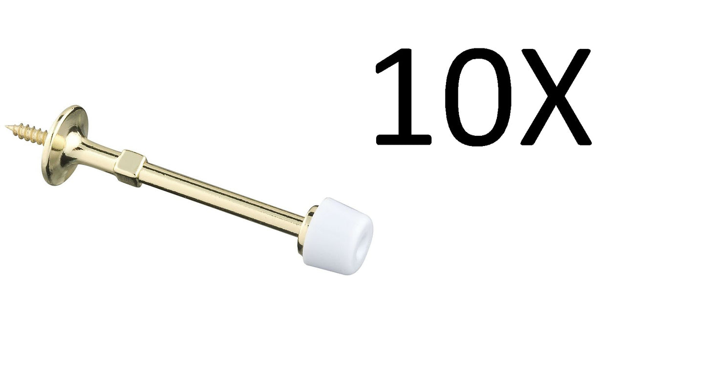 10X Stanley 57-1010 Rigid Doorstops 3 Inch Bright Brass