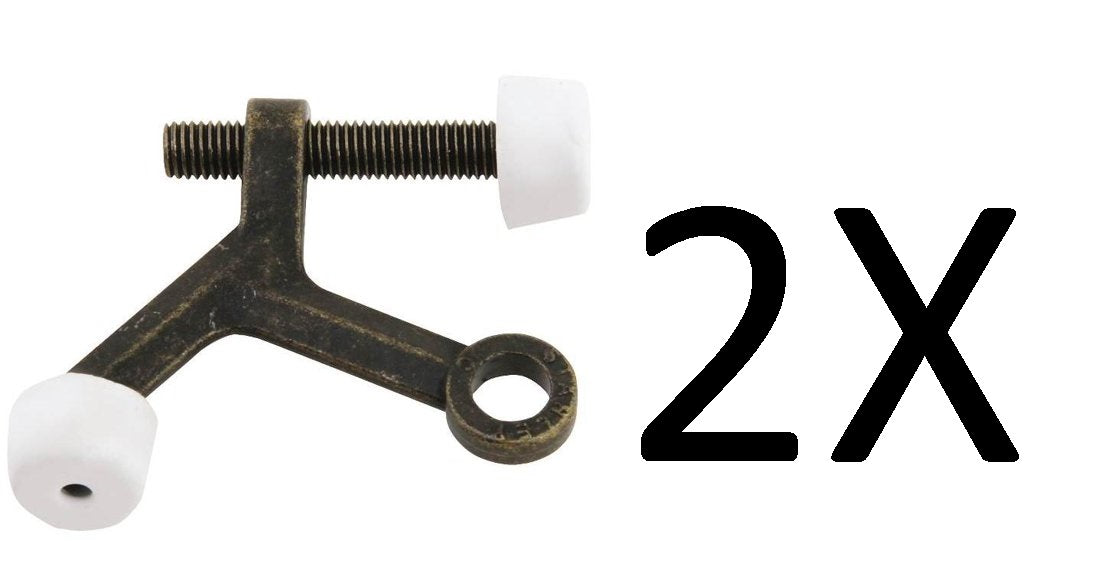 2X Stanley 57-1035 (DP57-1035) Hinge Pin Doorstops In Antique Brass