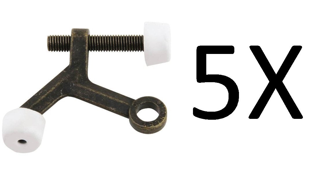 5X Stanley 57-1035 (DP57-1035) Hinge Pin Doorstops In Antique Brass