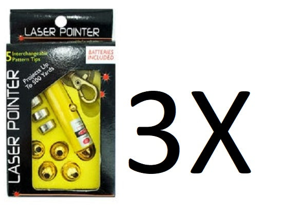 Laser Pointer Key Chain with Interchangeable Heads (set of 3)