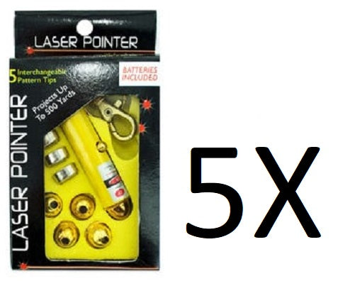 Laser Pointer Key Chain with Interchangeable Heads (set of 5)
