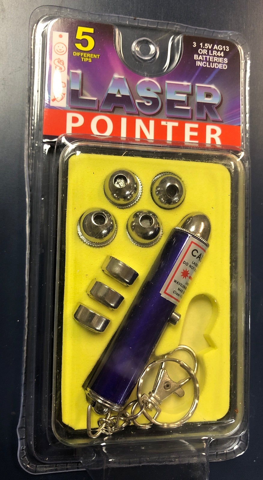 Laser Pointer Key Chain with 5 Interchangeable Heads (Purple Barrel)