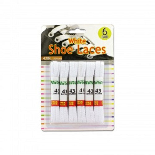 White Shoelaces 43" - Pack of 6