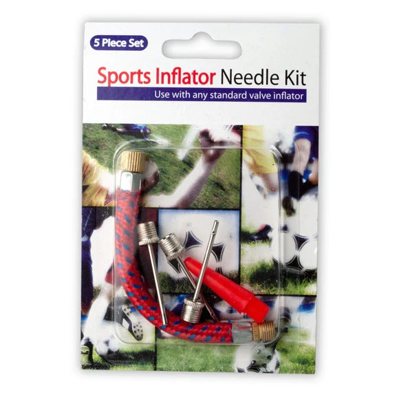 Sports Ball Inflator 5 pc Needle Kit Set with Adaptor